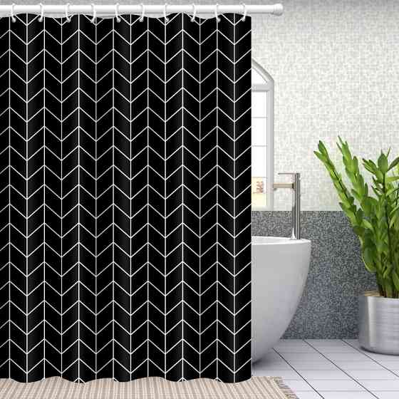 Шторка для ванной комнаты Bathlux 180 x 180 см с водоотталкивающим покрытием, Черная Каменец-Подольский