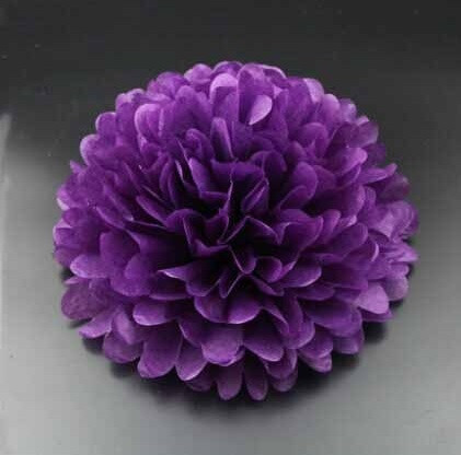 Помпон бумажный для праздника 15 см фиолетовый Киев - изображение 2