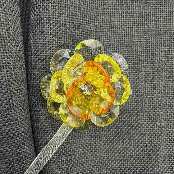 Магніти для штор і гардин Квітка набір 2 шт Жовтий (81-308) Київ