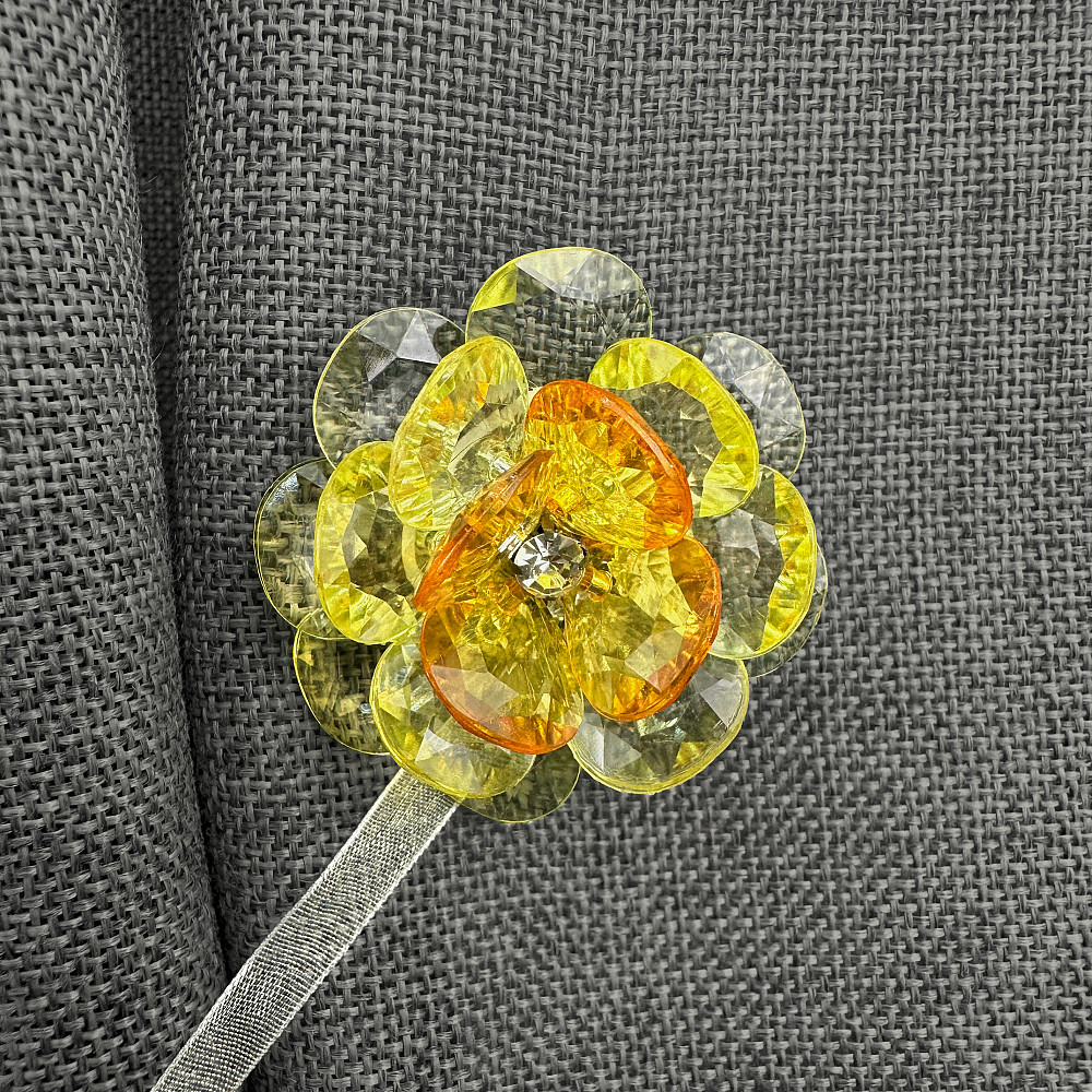 Магніти для штор і гардин Квітка набір 2 шт Жовтий (81-308) Київ - фото 3