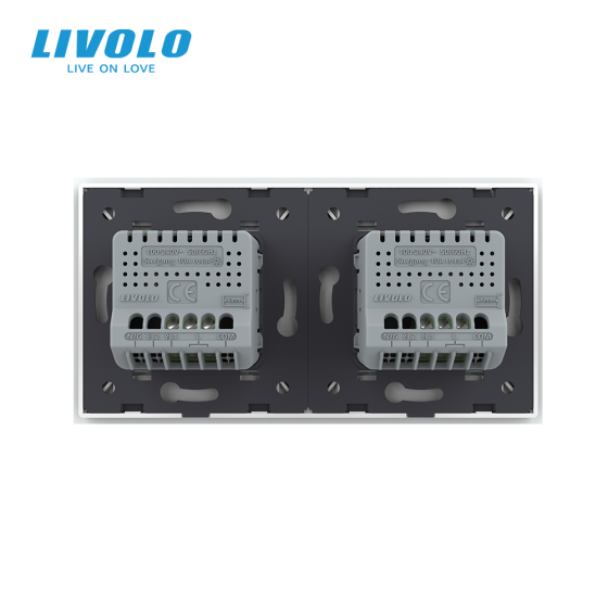 Сенсорний вимикач 2 сенсора (1-1) Livolo білий скло (VL-C701/C701-11) Коломыя