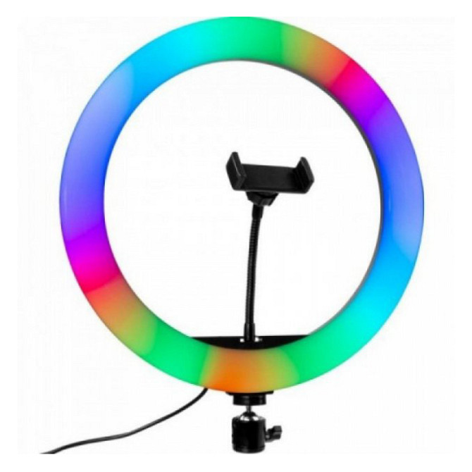 Светильник для селфи с эффектом заката RGB LED RING MJ26, Кольцевая лампа для блогеров GB-61 Львов - изображение 7