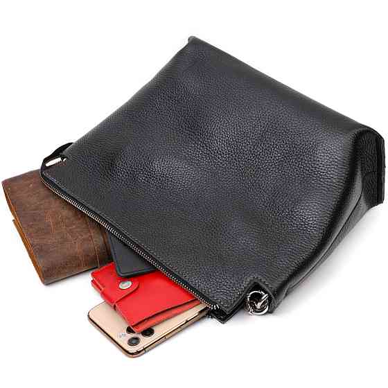 Качественная женская сумка из натуральной кожи GRANDE PELLE 11655 Черная Киев