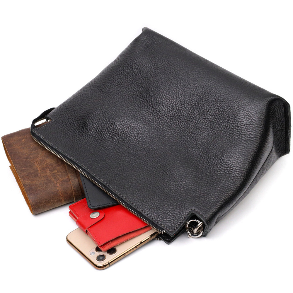 Якісна жіноча сумка з натуральної шкіри GRANDE PELLE 11655 Чорна Київ - фото 4