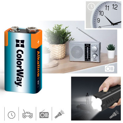 Батарейка ColorWay Крона 6LR61 9V Alkaline Power * 1 (CW-BA6LR61-1BL) Вінниця - фото 4