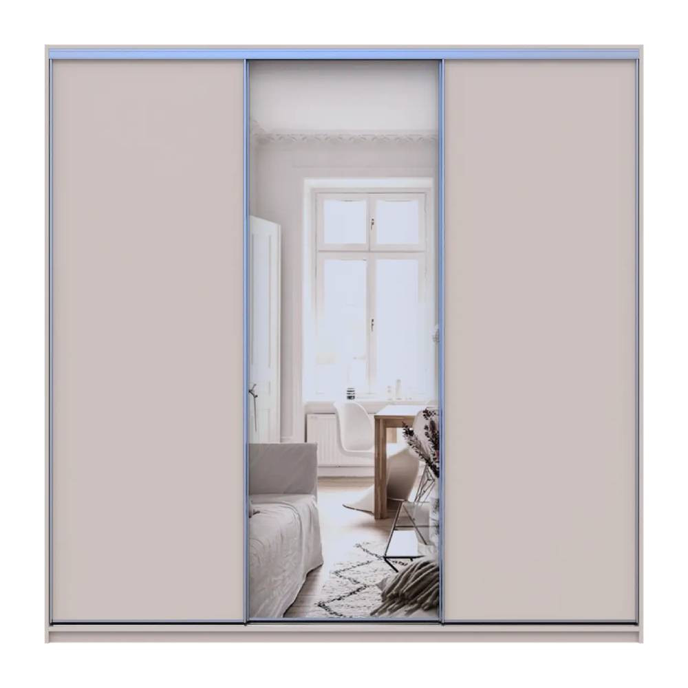 Шкаф-купе Doros Сити Лайт Кашемир 2 ДСП/1 зеркало 225х60х225 (80736383) Львов - изображение 2