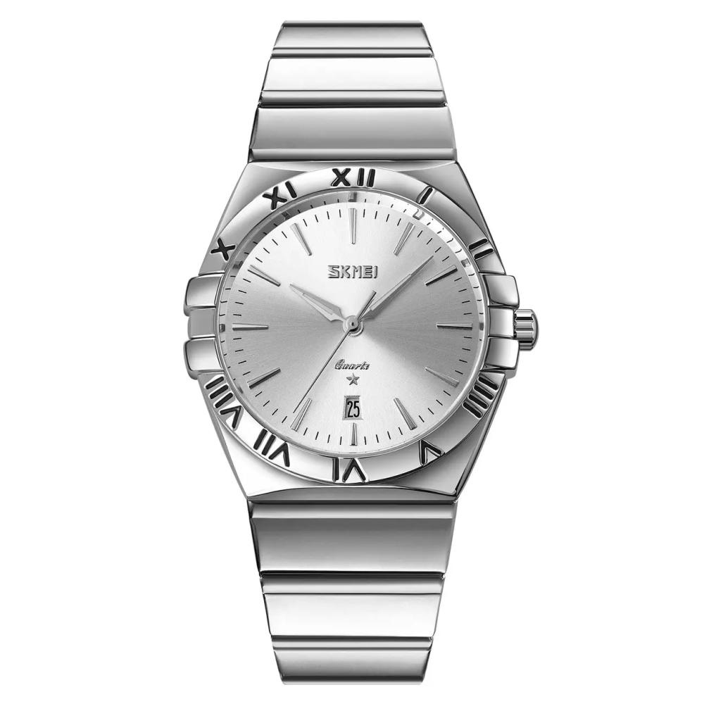 Чоловічий класичний годинник Skmei 9257 (Сріблястий з сріблястим циферблатом) Київ - фото 1