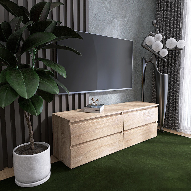 Тумба під телевізор Еверест ЛТВ-1400 Лайт 140х38х49 см Дуб сонома (DTM-4671) Дніпро - фото 5