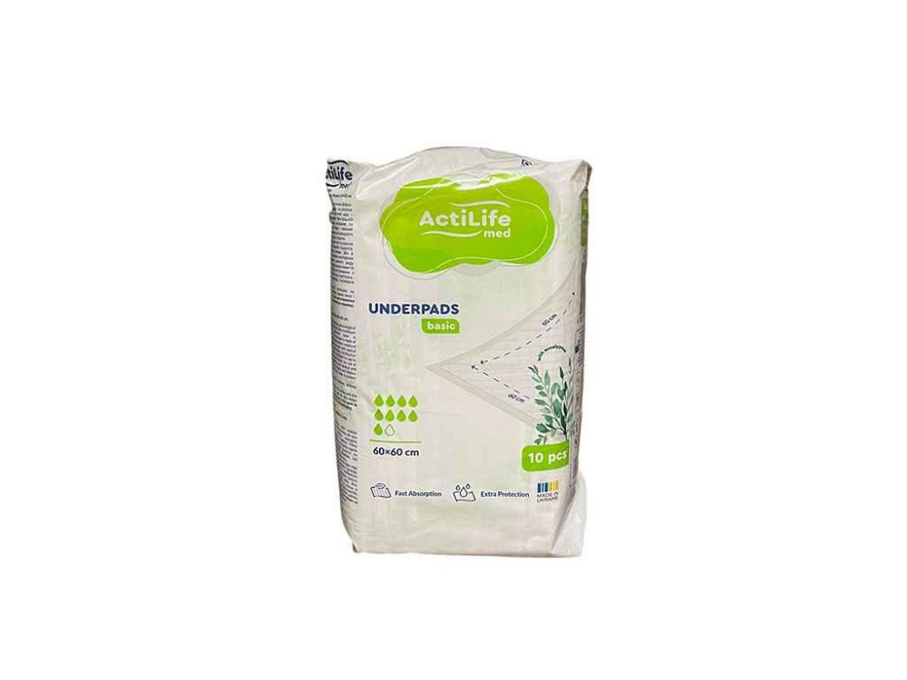 Пеленки детские 10шт Med Basic 60х60 ТМ ACTILIFE Киев - изображение 1