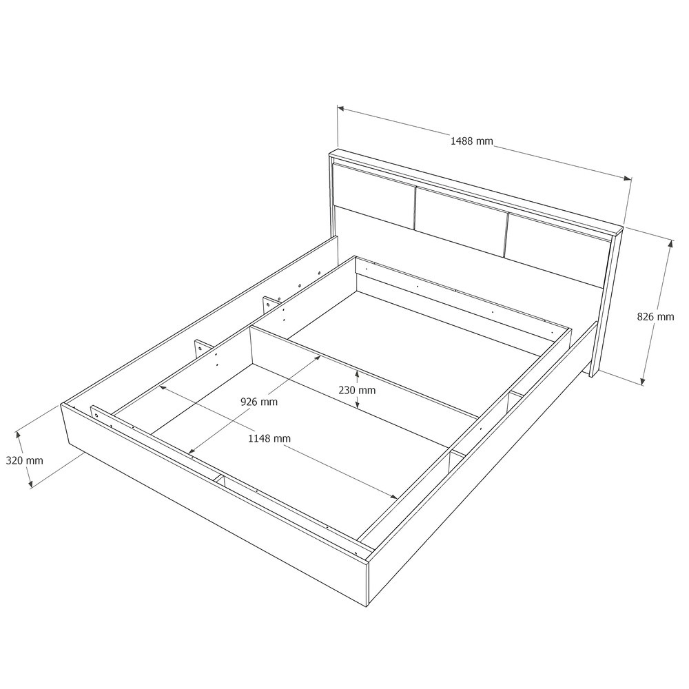Кровать двуспальная (ламельный каркас) Эверест Сити-1600 200,5х168,8х82,6 см Дуб сонома/Белый (DTM-071114) Львов - изображение 6