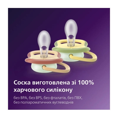 Пустушка Philips AVENT Ultra Air Нічна 0-6 місяців 2 шт (SCF376/27) Вінниця - фото 4