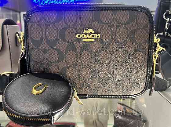 Сумка коуч брендовая женская с широким ремешком COACH Киев