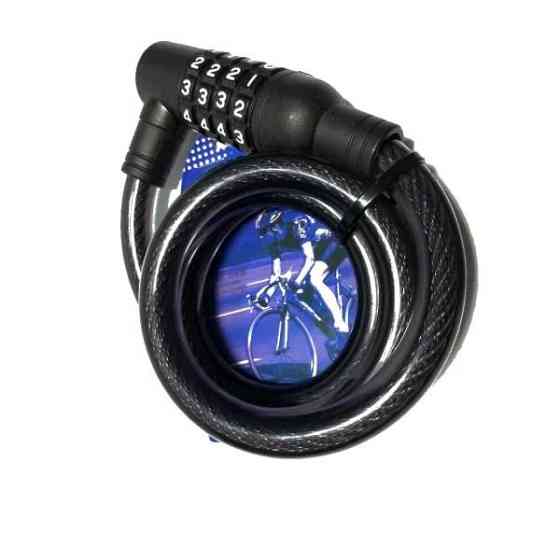 Замок на колесо (трос 1000*12mm) (с кодом) (черный) (535) Мукачево