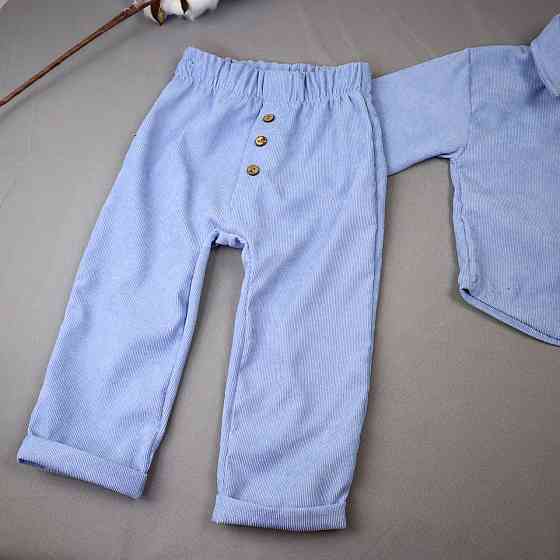 Святковий костюм для хлопчика/ костюм на хрещення (сорочка+штани) Блакитний Кам'янець-Подільський