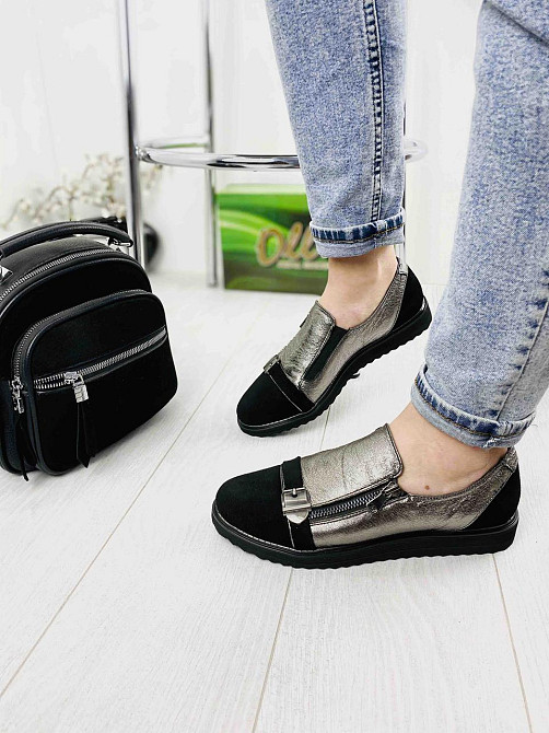 Olli Туфлі жіночі OLLI T-17-10120 графіт (весна-осінь, шкіра натуральна) (3277) Коломыя - изображение 4