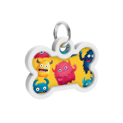 Адресник для тварин WAUDOG Smart ID з QR паспортом "Мохнаті монстри", кістка 40х28 мм (231-4050) Вінниця - фото 4