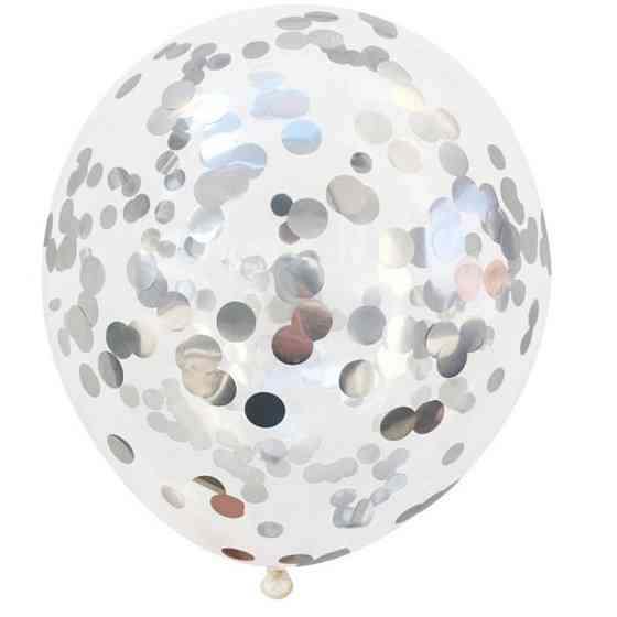 Шарики прозрачные с конфетти серебро 12'' 30см Киев