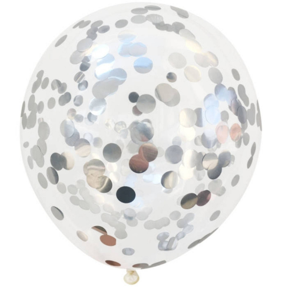 Шарики прозрачные с конфетти серебро 12'' 30см Киев - изображение 1
