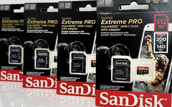 Карта пам'яті SanDisk Extreme Pro microSDXC 512GB з SD адаптером. Київ