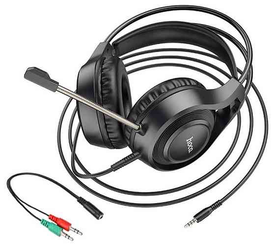Игровые проводные наушники Hoco W106 Tiger с микрофоном (Черные) Винница