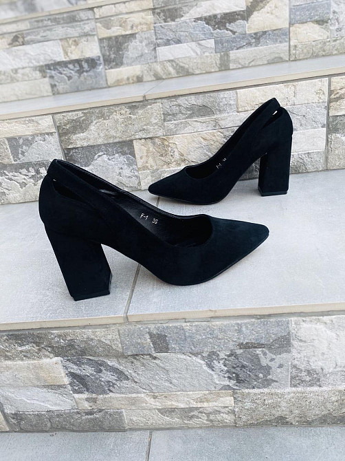 Meideli Туфлі жіночі MEIDELI чорні еко-замша каблук 9 см 38р.-25 см 39р.-25.5 см (3955) Коломия - фото 6