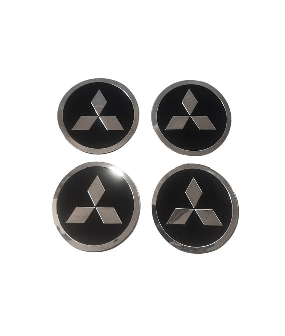 Наклейки на ковпаки Mitsubishi чорні, діам. 90мм Винница - изображение 1