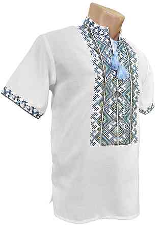 Мужская вышиванка на домотканном полотне Гармония Киев