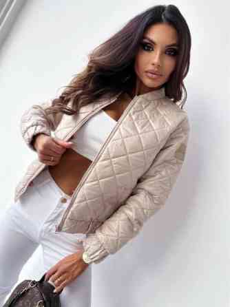 Жіноча коротка стьобана куртка без капюшона плащівка з водовідштовхувальним просоченням з утепленням силікон Бежевий, 50/52 Одеса