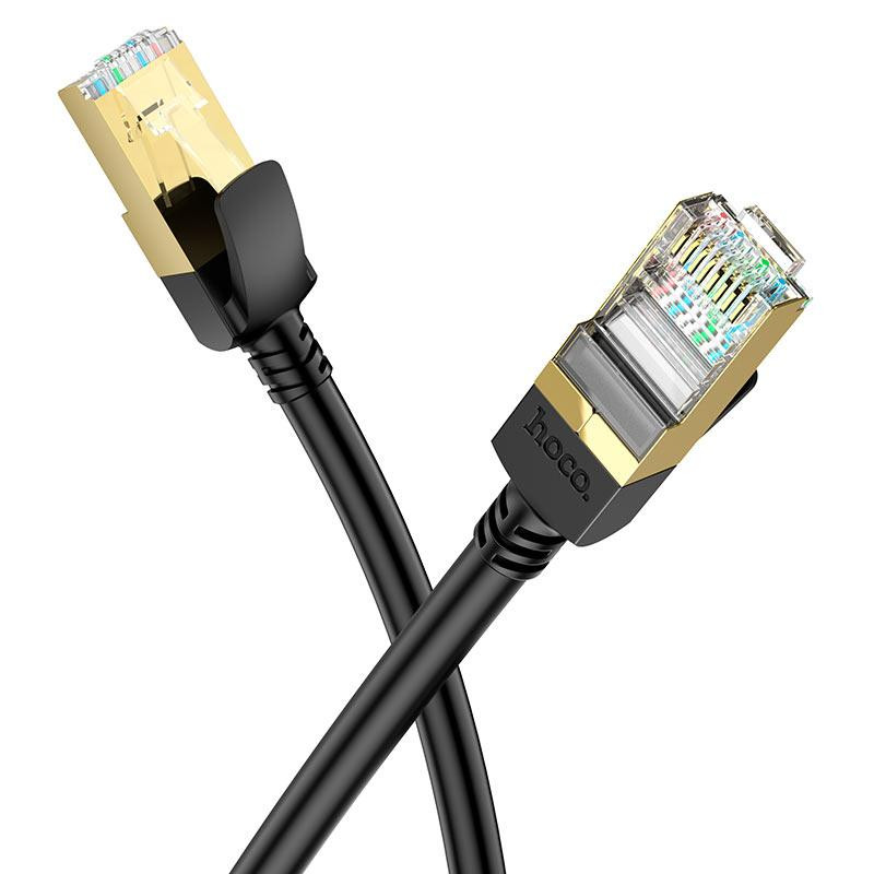 Кабель мережевого LAN RJ45 HOCO US02 Level copper gigabit, 1 м, чорний Винница - изображение 2