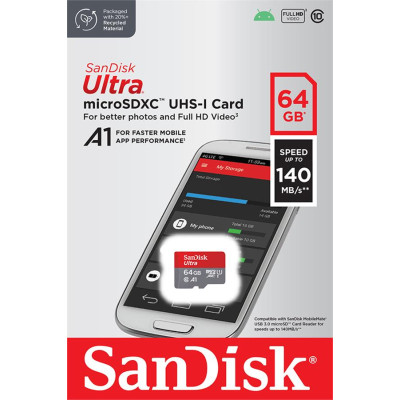Карта памяти SanDisk 64GB microSDXC class 10 UHS-I A1 (SDSQUAB-064G-GN6MN) Винница - изображение 2