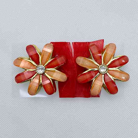 Магніти для штор та гардин "Квітка" набір 2 шт Червоний з помаранчевим (81-254) Київ