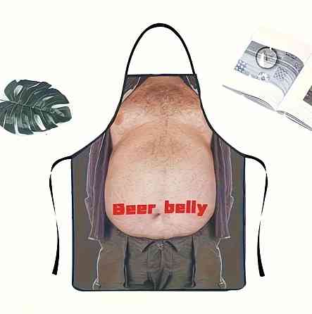 Фартук с приколом мужской кухонный Beer Belly с пивным животом для гриля и барбекю Киев