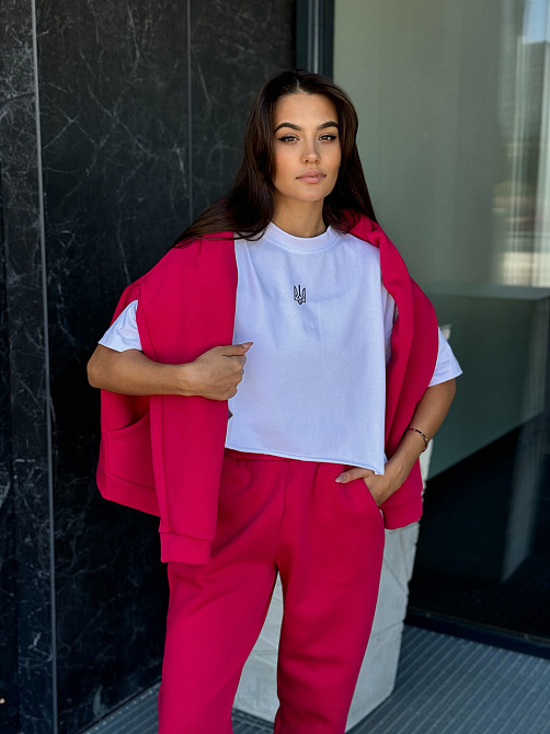 Женский теплый костюм на флисе Малиновый 46/48 Харьков - изображение 8