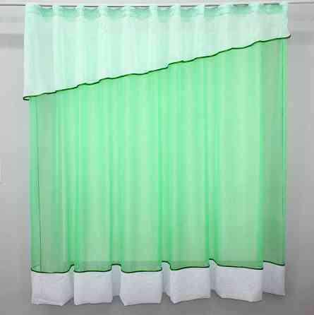 Кухонная занавеска VR-Textil № 047к мятный с белым 270х170 см (52-0130) Киев