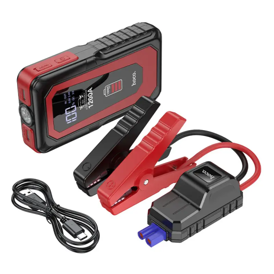 Пускозарядное устройство Hoco QS3 10000mAh (повербанк и фонарик) Черный Винница