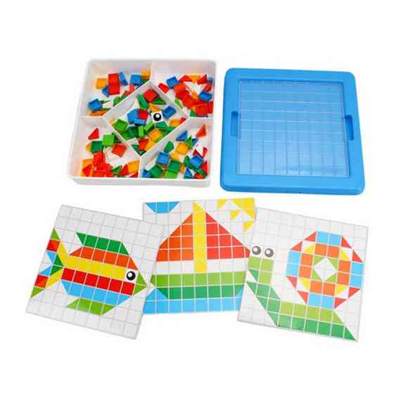 Дитячий розвиваючий набір "Мозаїка" 2215TXK 125 фішок, 6 шаблонів Вінниця