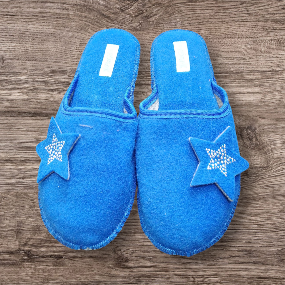 Повстяні капці жіночі паркетні PaGo "Star" Темно-синій Одеса - фото 3