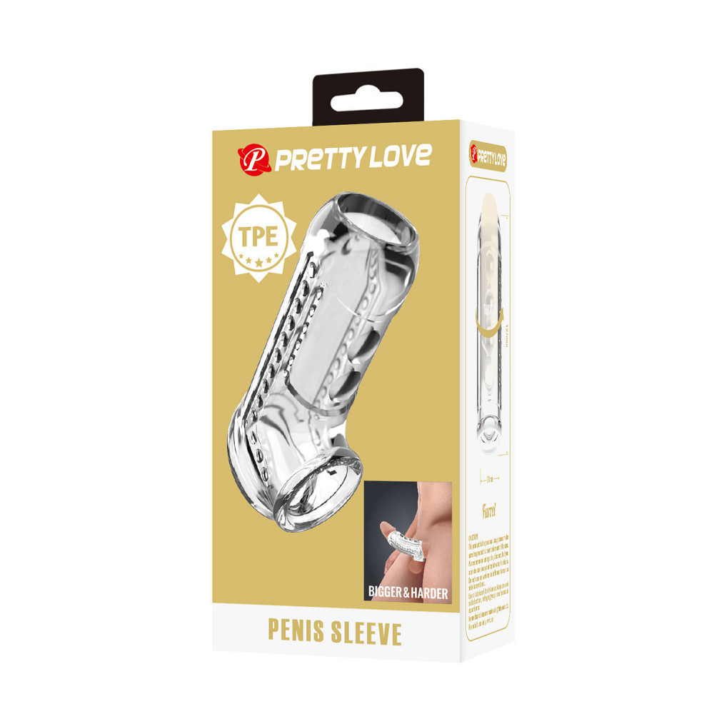 Стимулирующая насадка на пенис Pretty Love - Penis Sleeve Long Clear, BI-026267M Sex Aura Киев - изображение 8