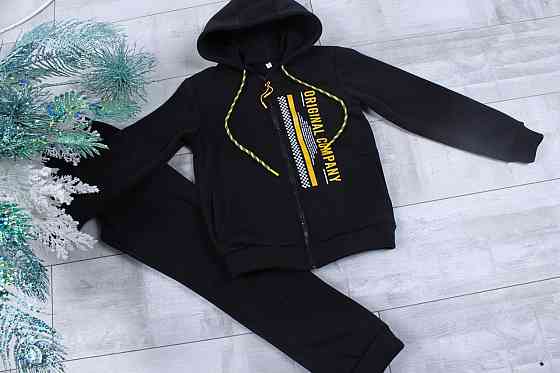 Детский теплый спортивный костюм в черном цвете 110,116,122,128 Николаев