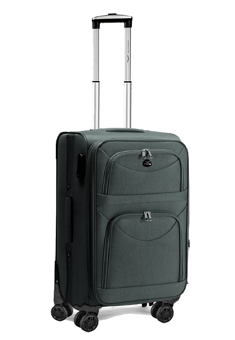 Чемодан WINGS маленький на 4-х колесах тканевый 55 см серый Киев - изображение 1