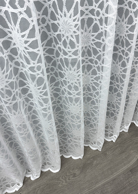 Тюль жаккард, цвет белый 1605т Киев - изображение 5