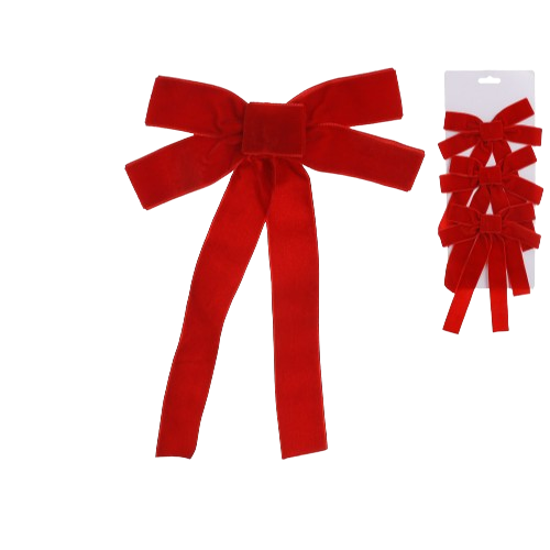 Набір (3шт) оксамитових бантів 15*24см, колір - червоний Житомир