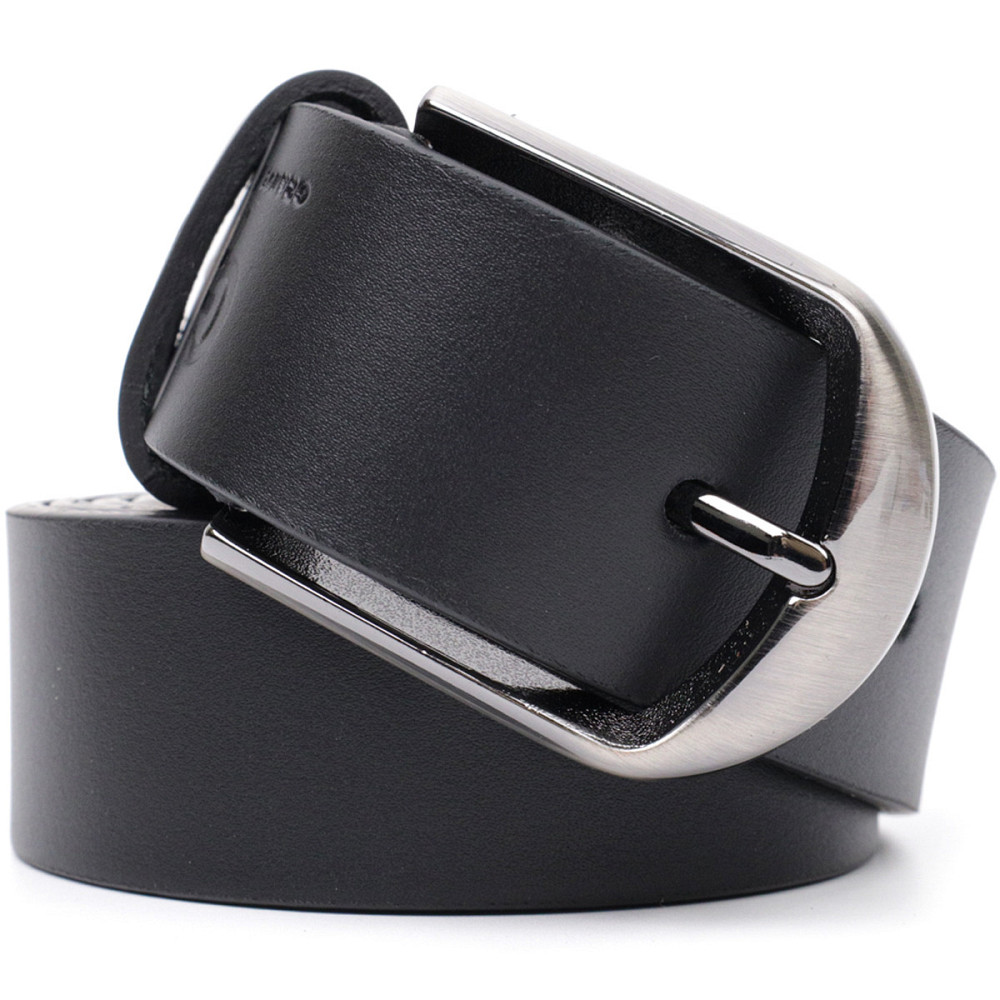 Классический брючный пояс для мужчин из натуральной кожи GRANDE PELLE 11680 Черный Киев - изображение 7