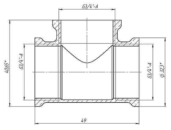 Тройник 3/4″ВВВ латунный LT441S OPTIMUM (000030989) Киев