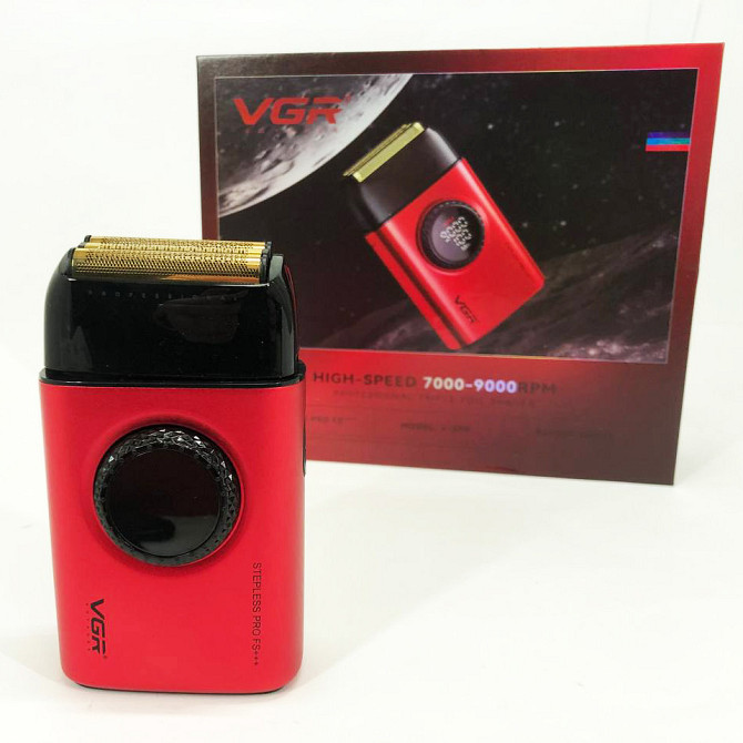 Електробритва VGR V-378 RED шейвер, подвійне лезо + триммер, регулювання потужності GZ-640 7000-9000 RPM Київ - фото 2
