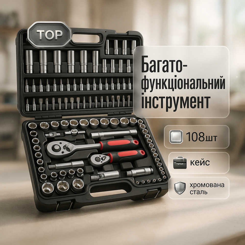 Набор торцевых ключей с трещотками 108шт. Onex OX-250S ключи и наборы торцевых головок PD-91 Львов - изображение 6