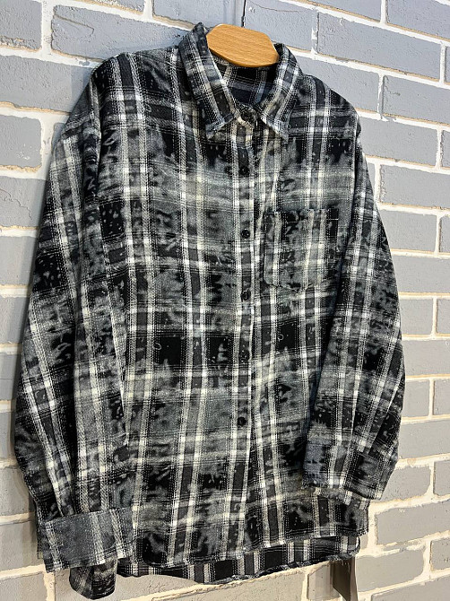 Сорочка жіноча A-N 2775 картата варена в клітинку оверсайз коттон one size, чорний, one size Київ - фото 2