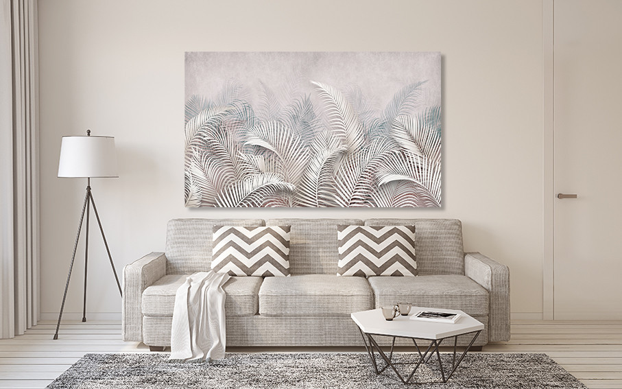 Картина полотно у вітальню / спальню     Абстракція Листя папороті       MLP_266 ( 60х30см ) 80x120 см Київ - фото 2