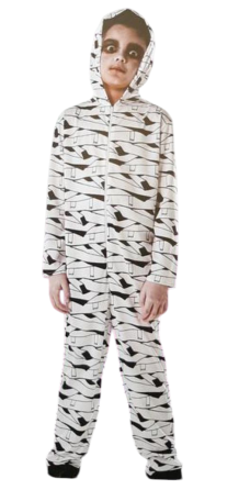 Дитячий комбінезон з капюшоном Мумія на Хелловін розмір S на 110-122 білий Київ