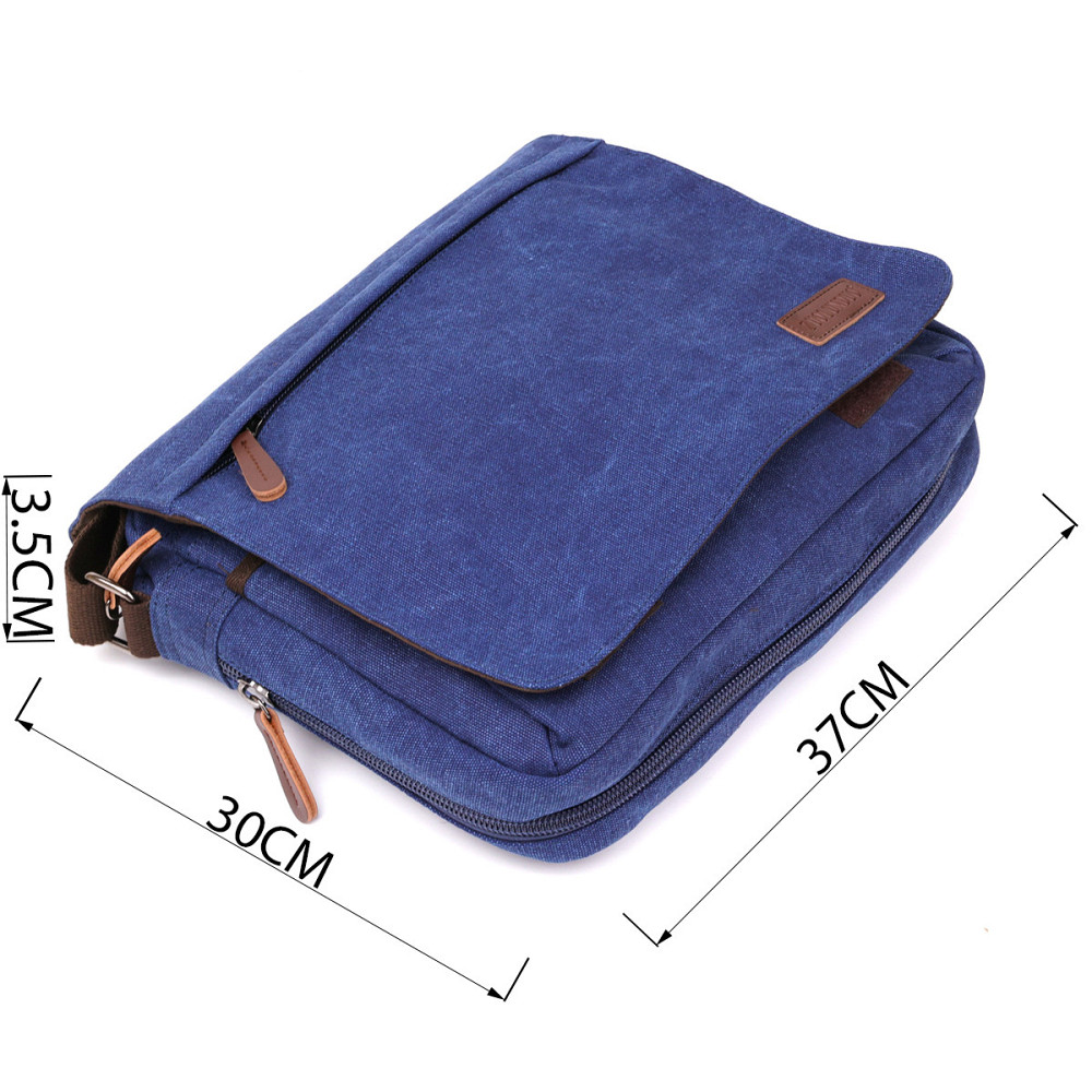 Текстильна сумка для ноутбука 13 дюймів через плече Синя (Vintage) Київ - фото 1